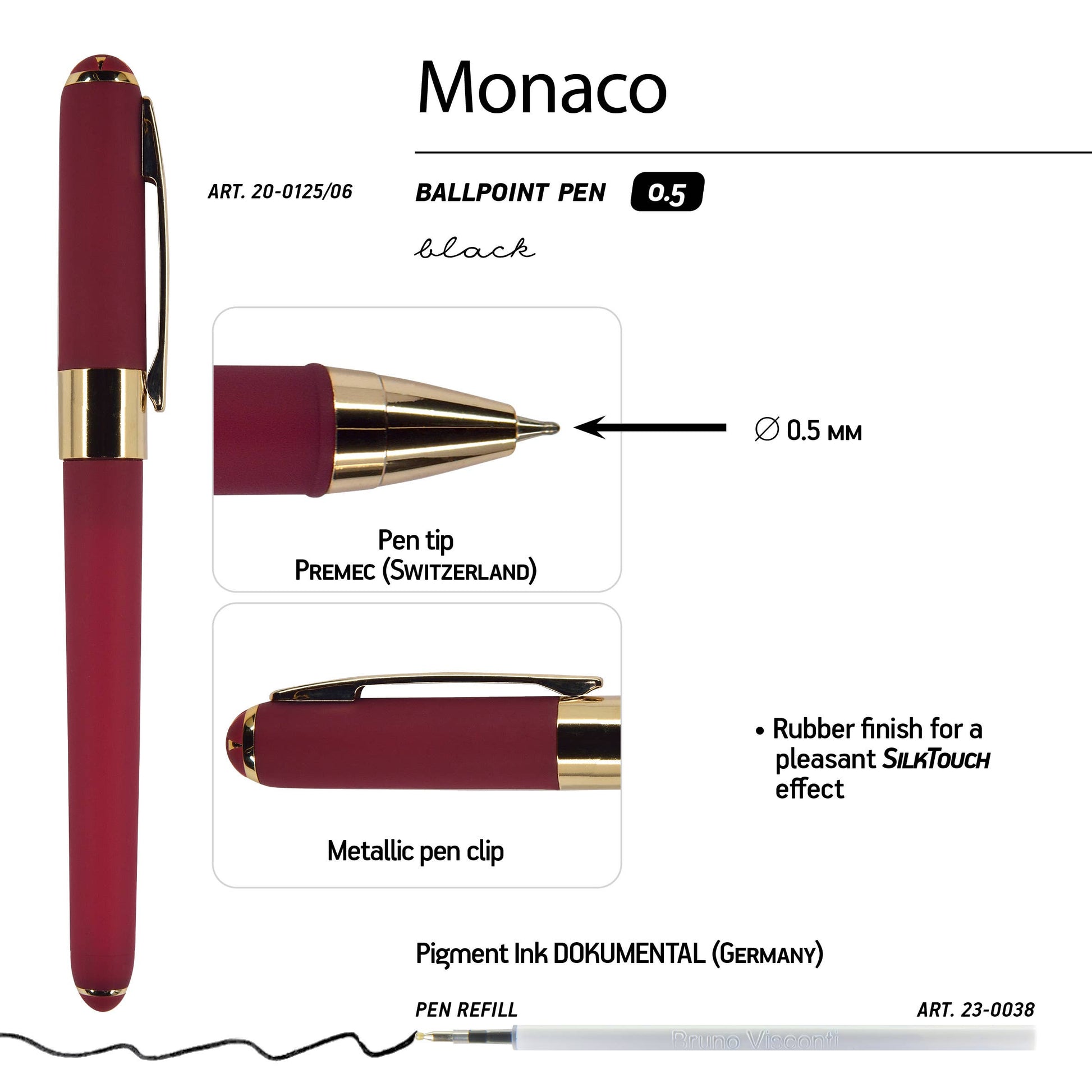 Monaco Collection Bordeaux Ballpoint Pen-2