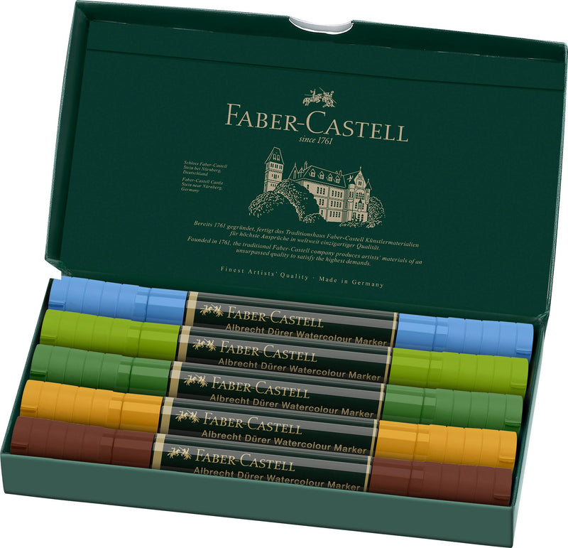 Albrecht Dürer Watercolor Markers, Plein Air - Wallet of 5-zoom-