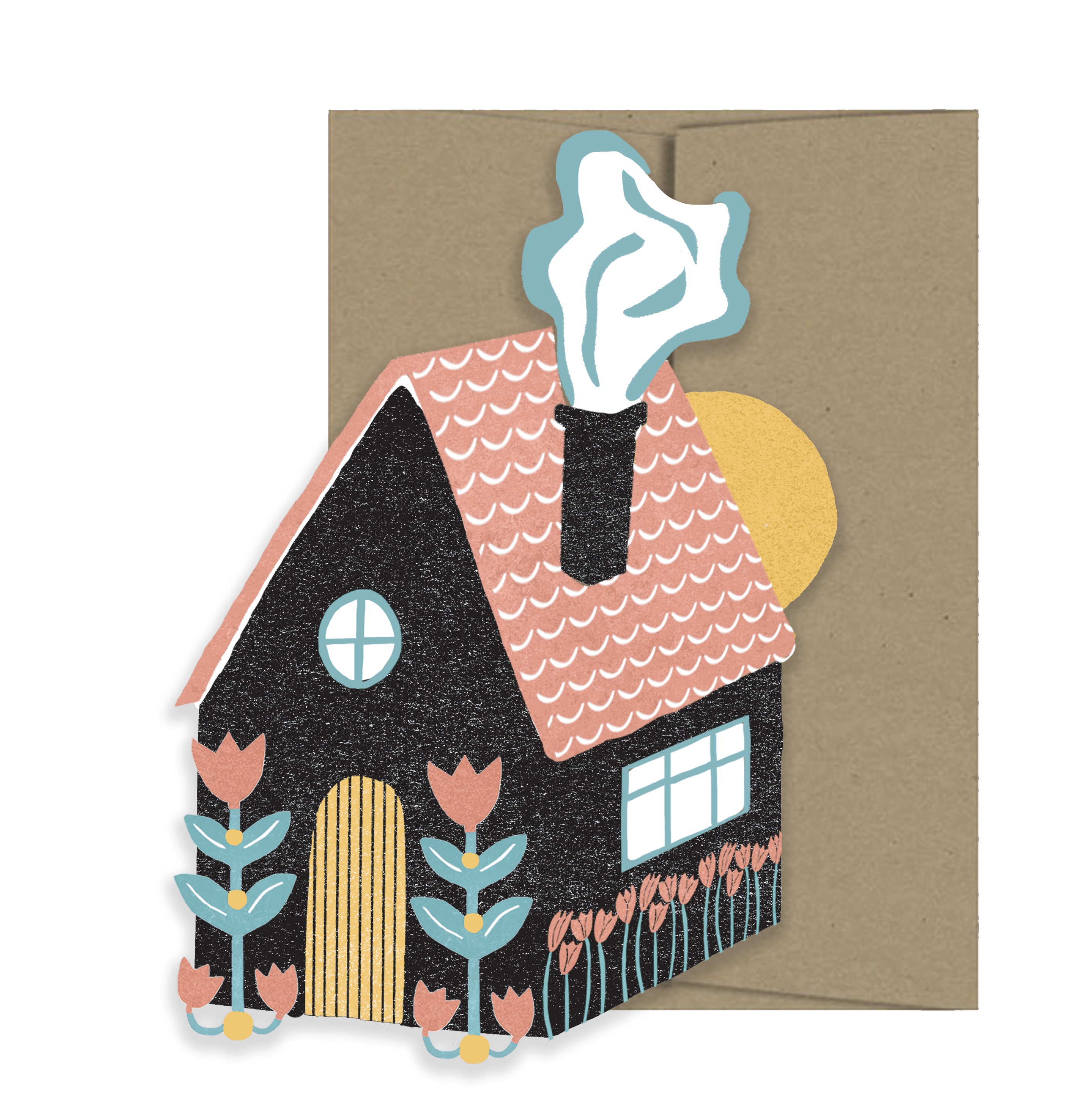 Folk Home - Die Cut Card