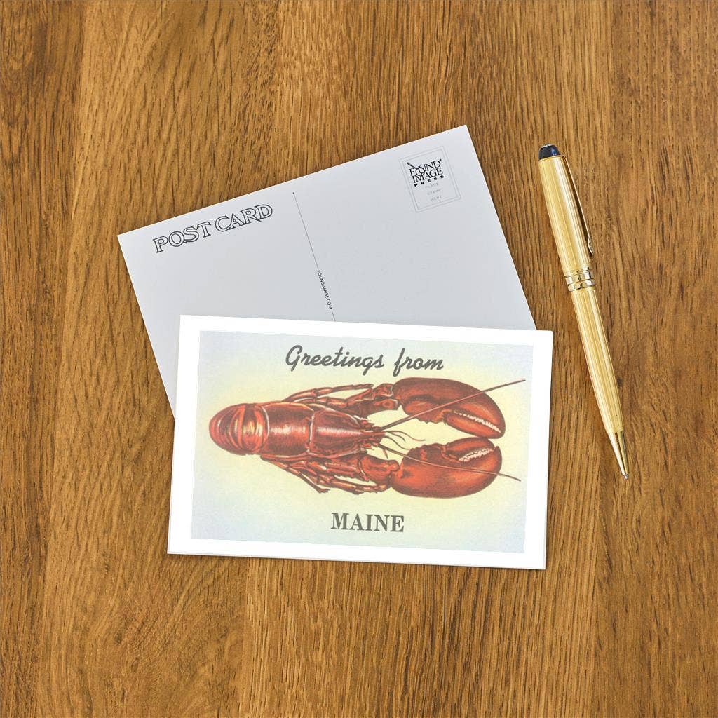 Greetings from Maine, Lobster Postcard-2