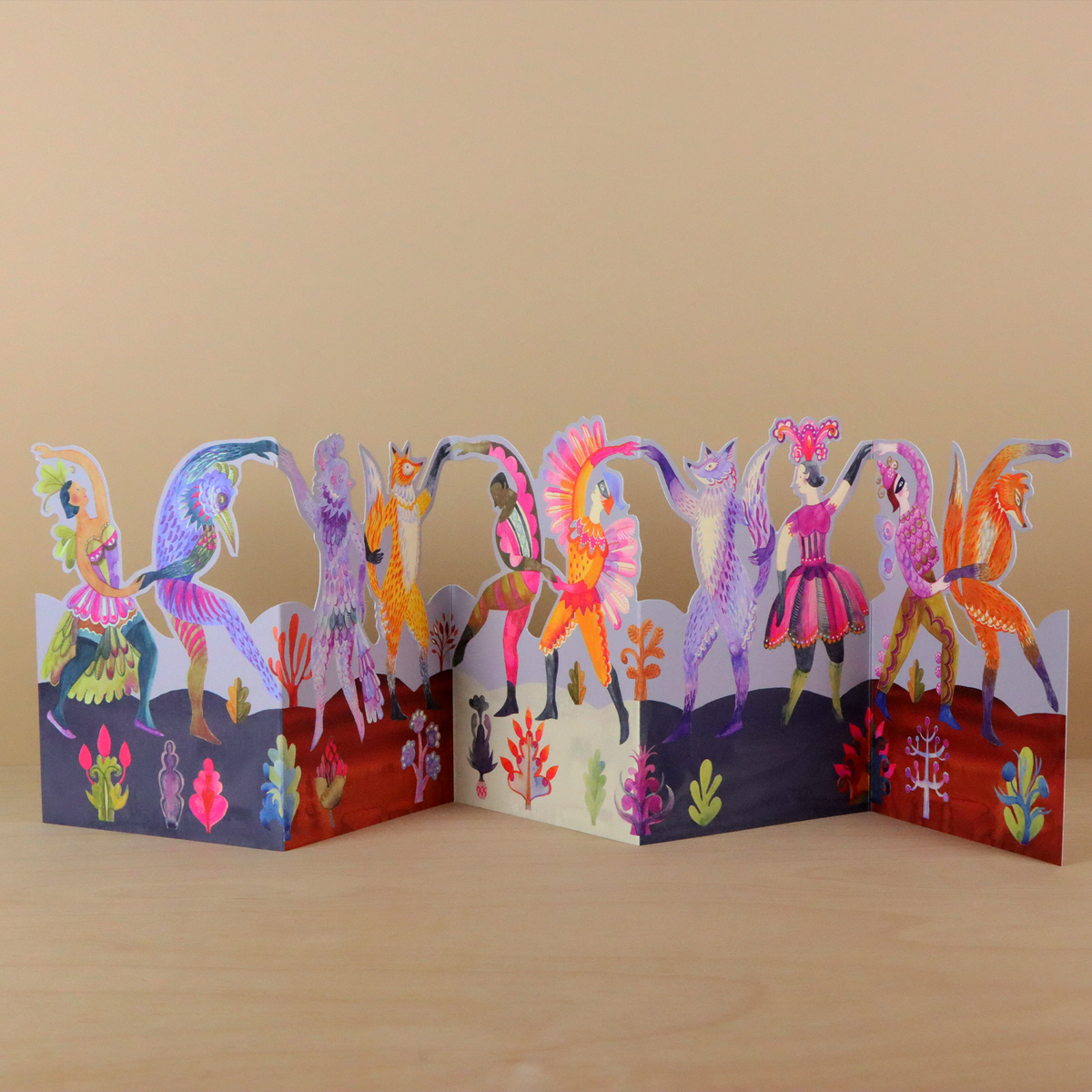 Carnival Dancers 3D Die-Cut Greeting Card-1