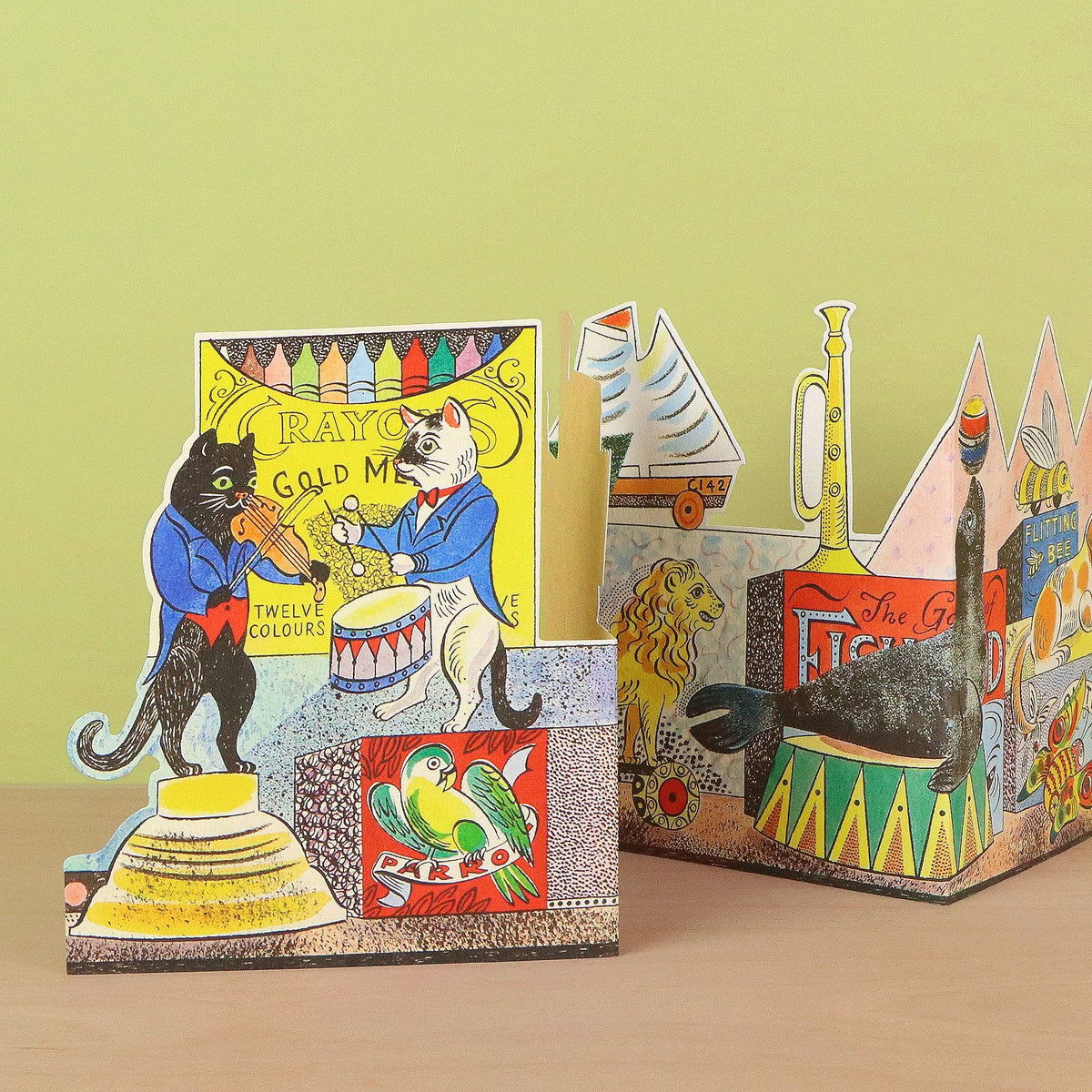 Tin Toys, Cats To Dogs 3D Die-Cut Greeting Card-3