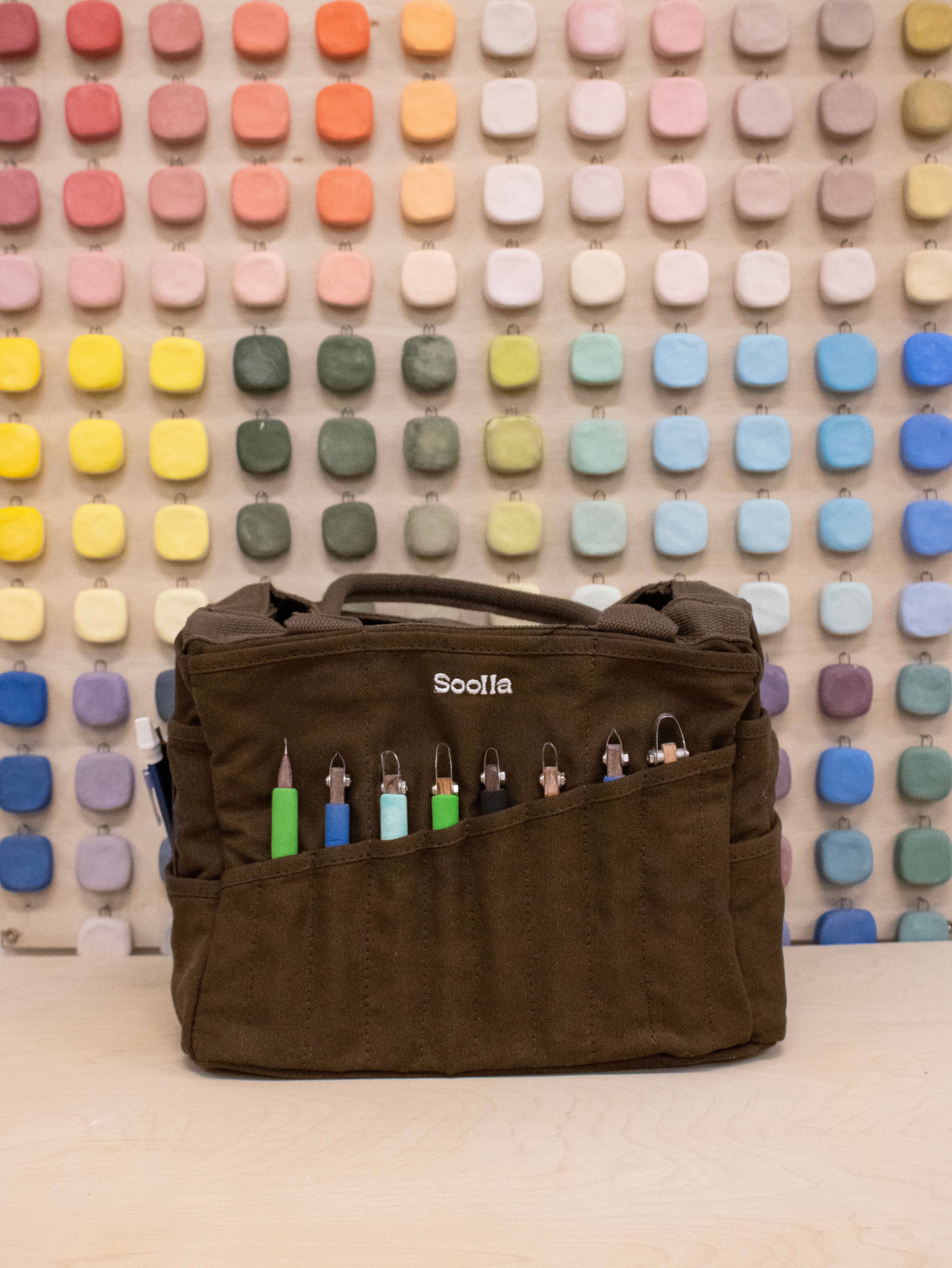 Soolla Studio Artist Bag, Coffee Bean, Craft Tote Bag-zoom-6