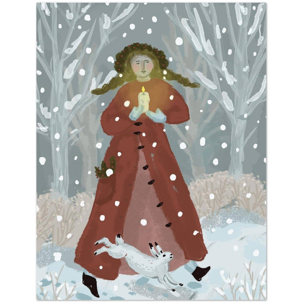 Caroling In The Snow Greeting Card-1