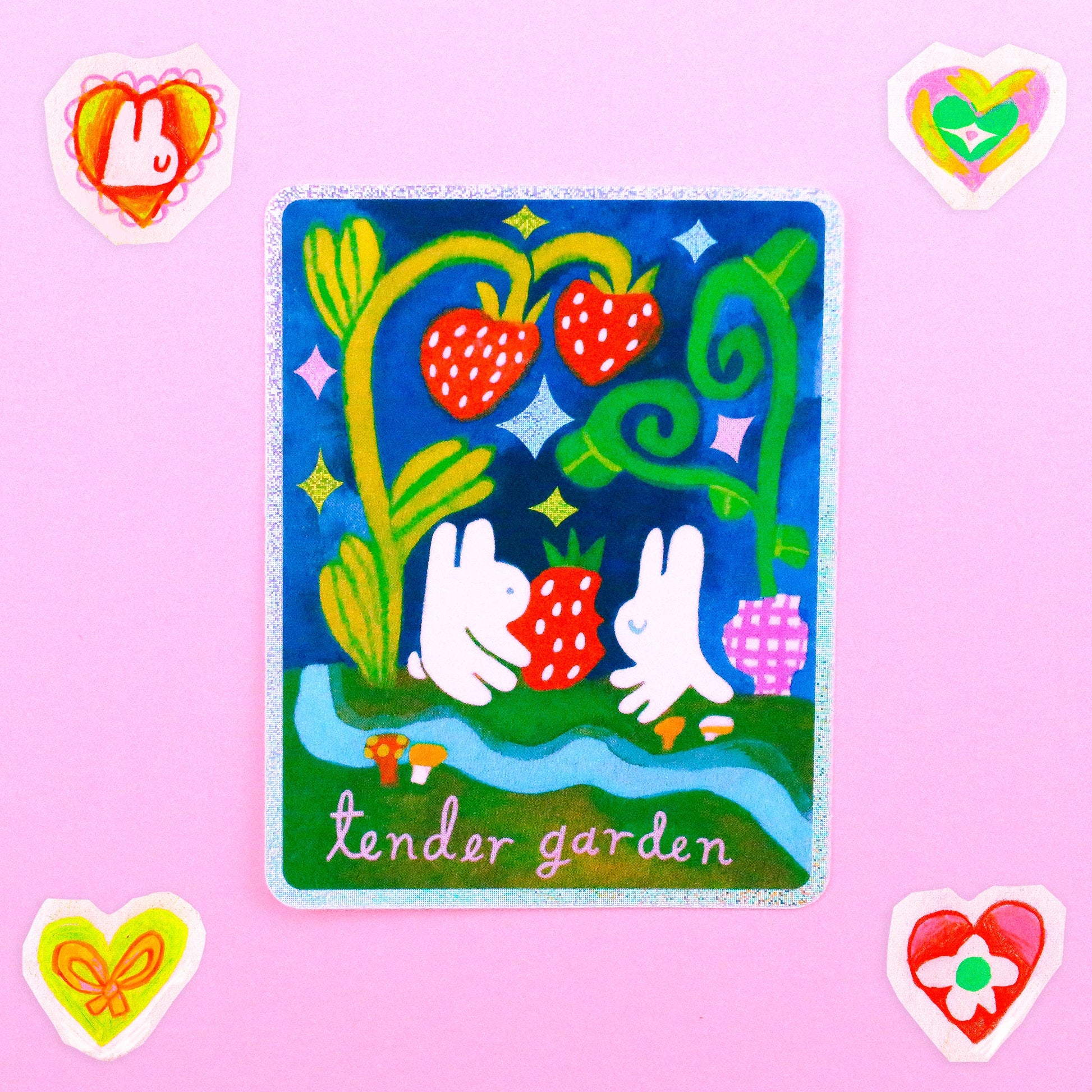 'Tender Garden' Glitter Vinyl Sticker-1