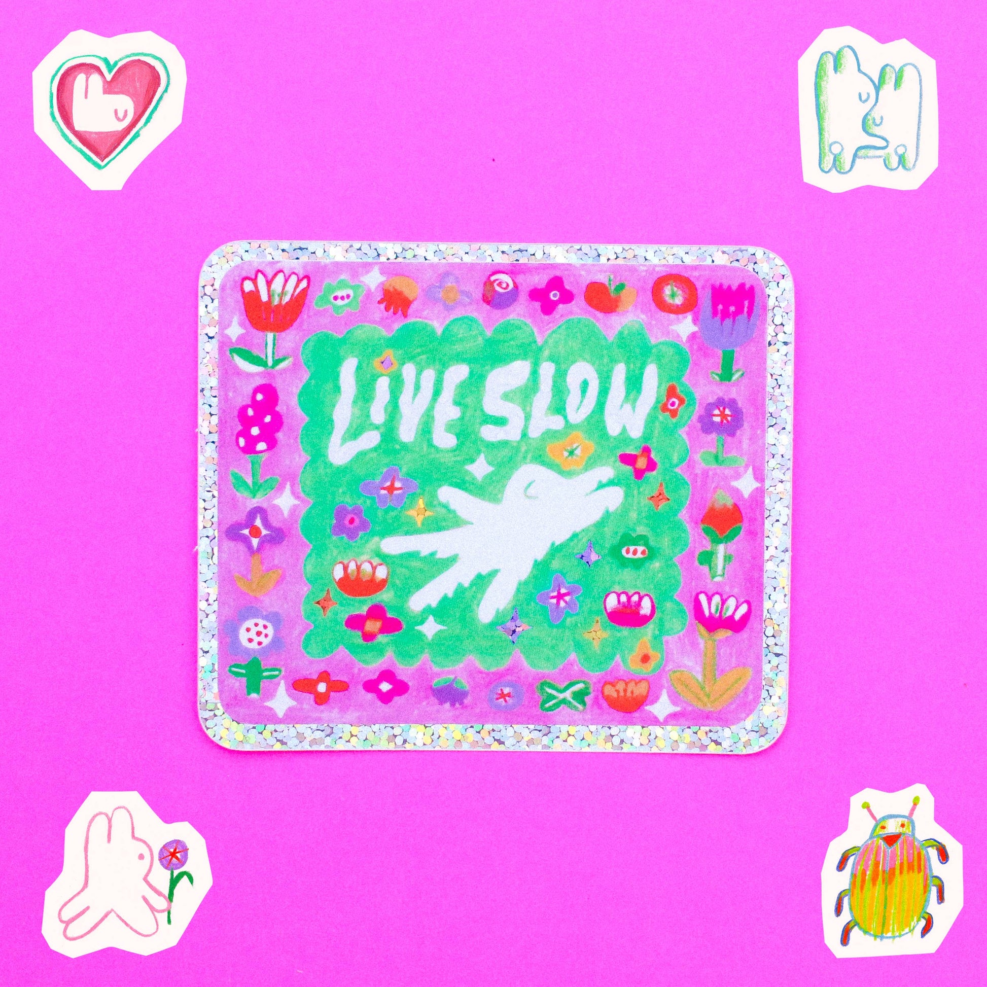 'Live Slow' Glitter Vinyl Sticker-1