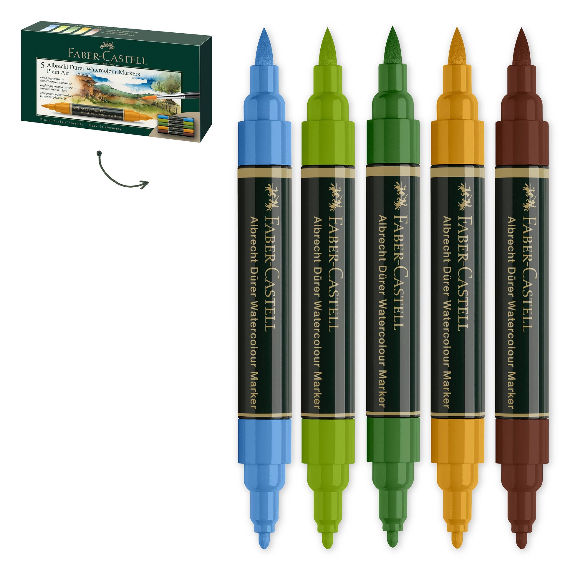 Albrecht Dürer Watercolor Markers, Plein Air - Wallet of 5-2