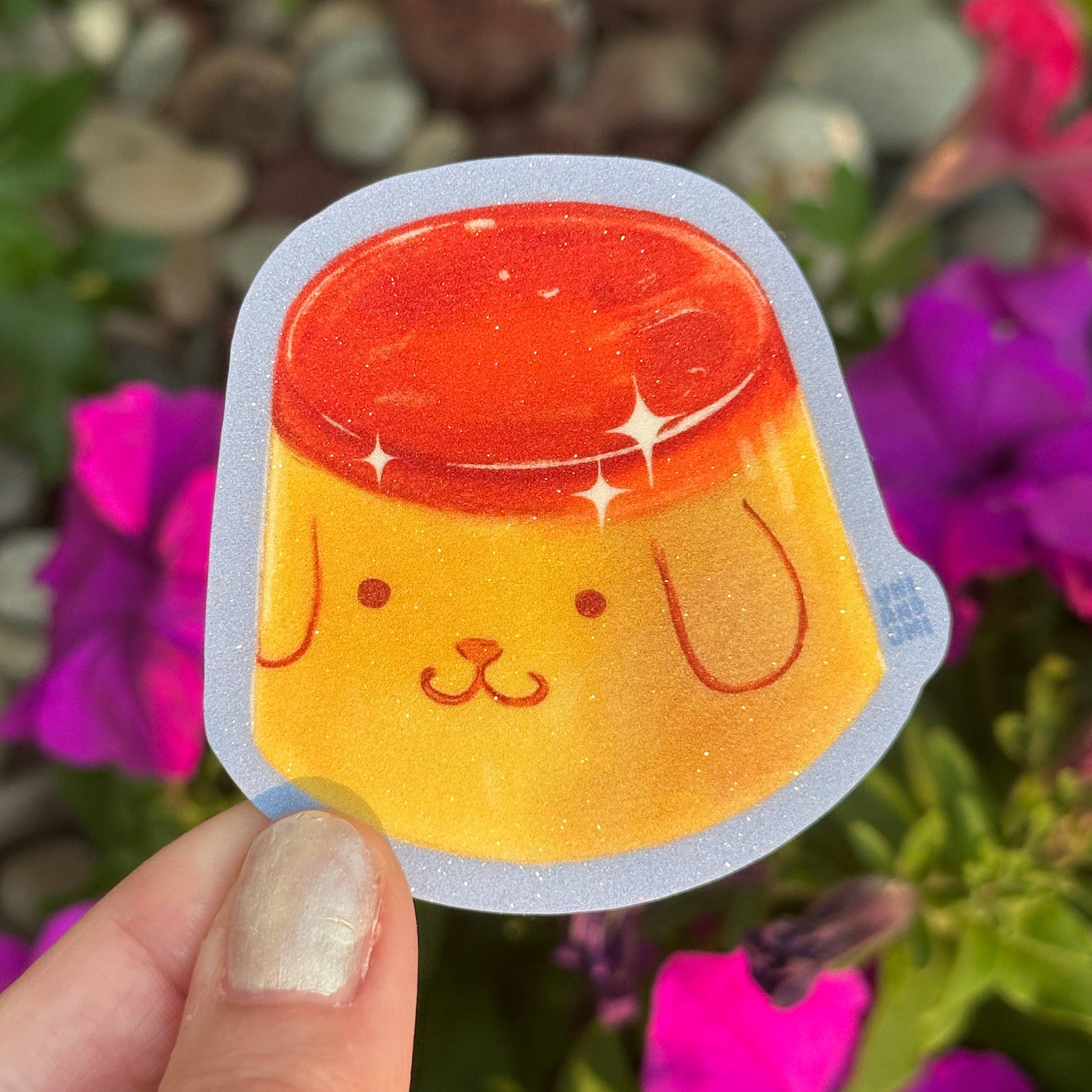 Pompom Pudding Glitter Sticker-2