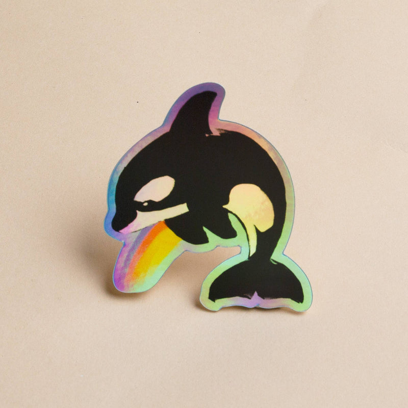 Rainbow Orca Sticker-zoom-