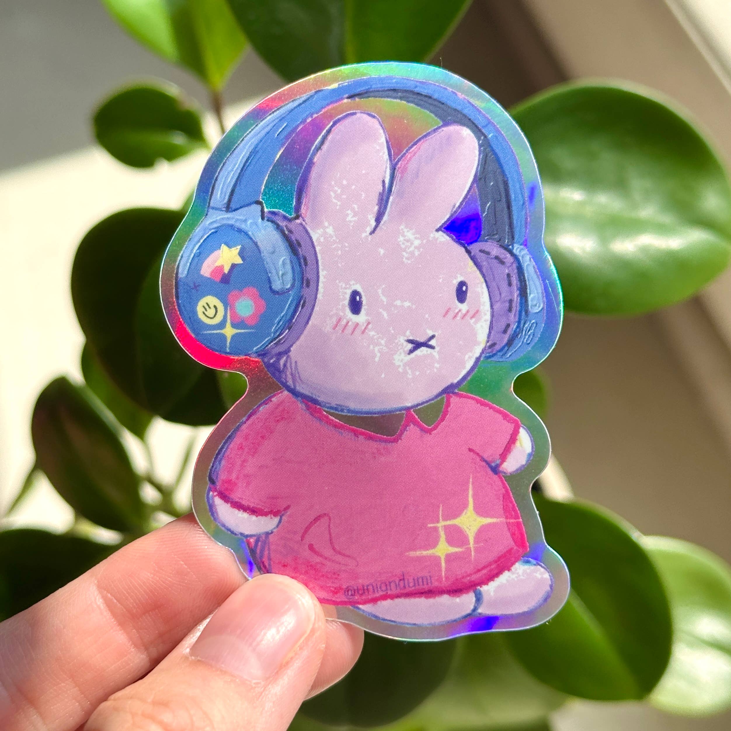 Bunny Headphones Sticker