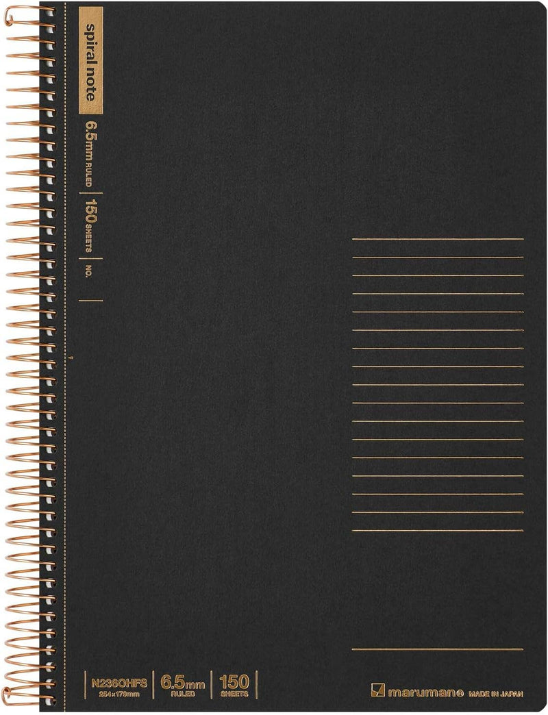 SPIRAL NOTEBOOK B5 LINE 6.5MM 150 SHEETS BLACK (N236OHFS-05)-zoom-