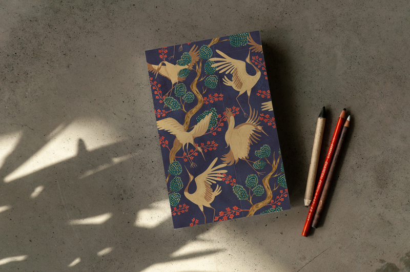 Cranes Soft Touch Classic Layflat Notebook-zoom-