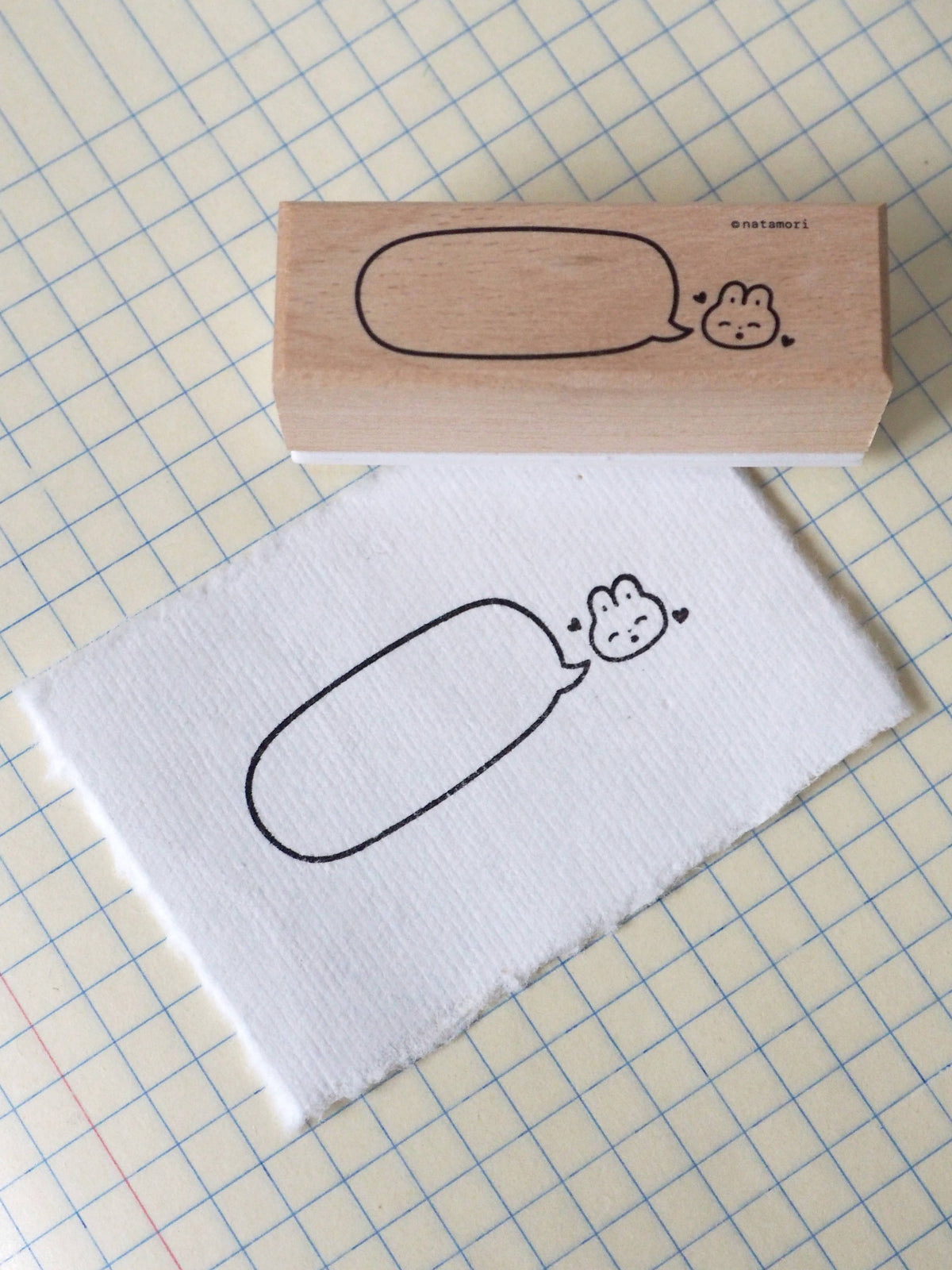 Bunny Bubble Notes Rubber Stamp