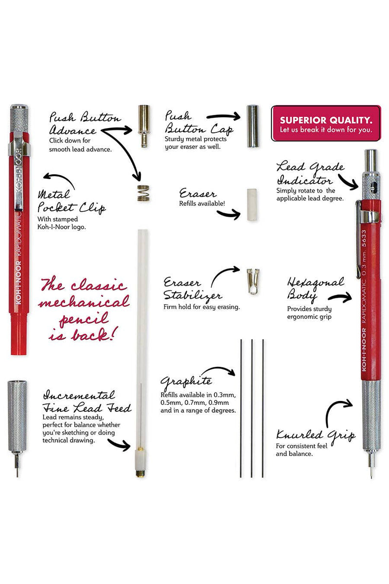 Koh-I-Noor® Rapidomatic® Mechanical Pencils-zoom-