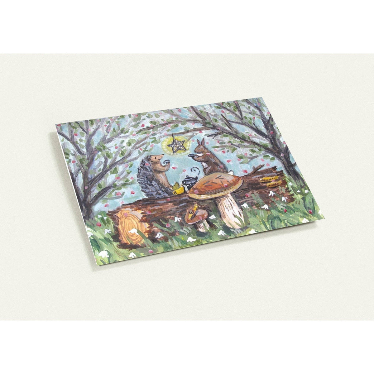 Tea On A Log Greeting Card-2
