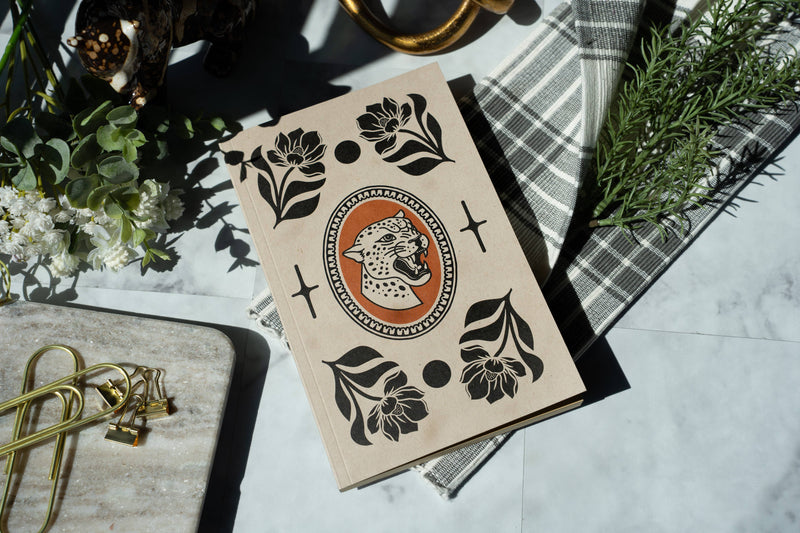 Leopard Florals Kraft Classic Layflat Notebook-zoom-