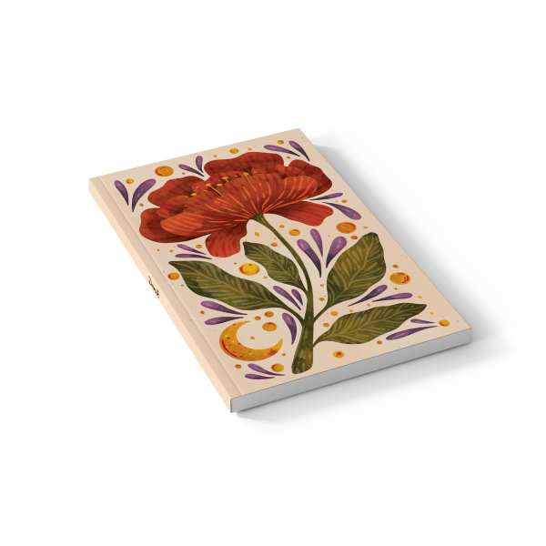 Burgundy Bloom Classic Layflat Notebook-zoom-