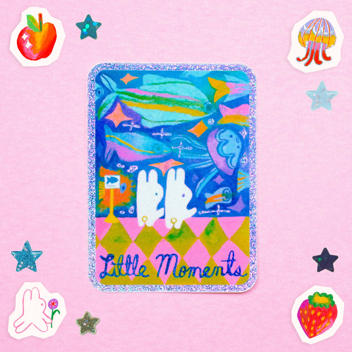 'Little Moments' Glitter Vinyl Sticker-zoom-1