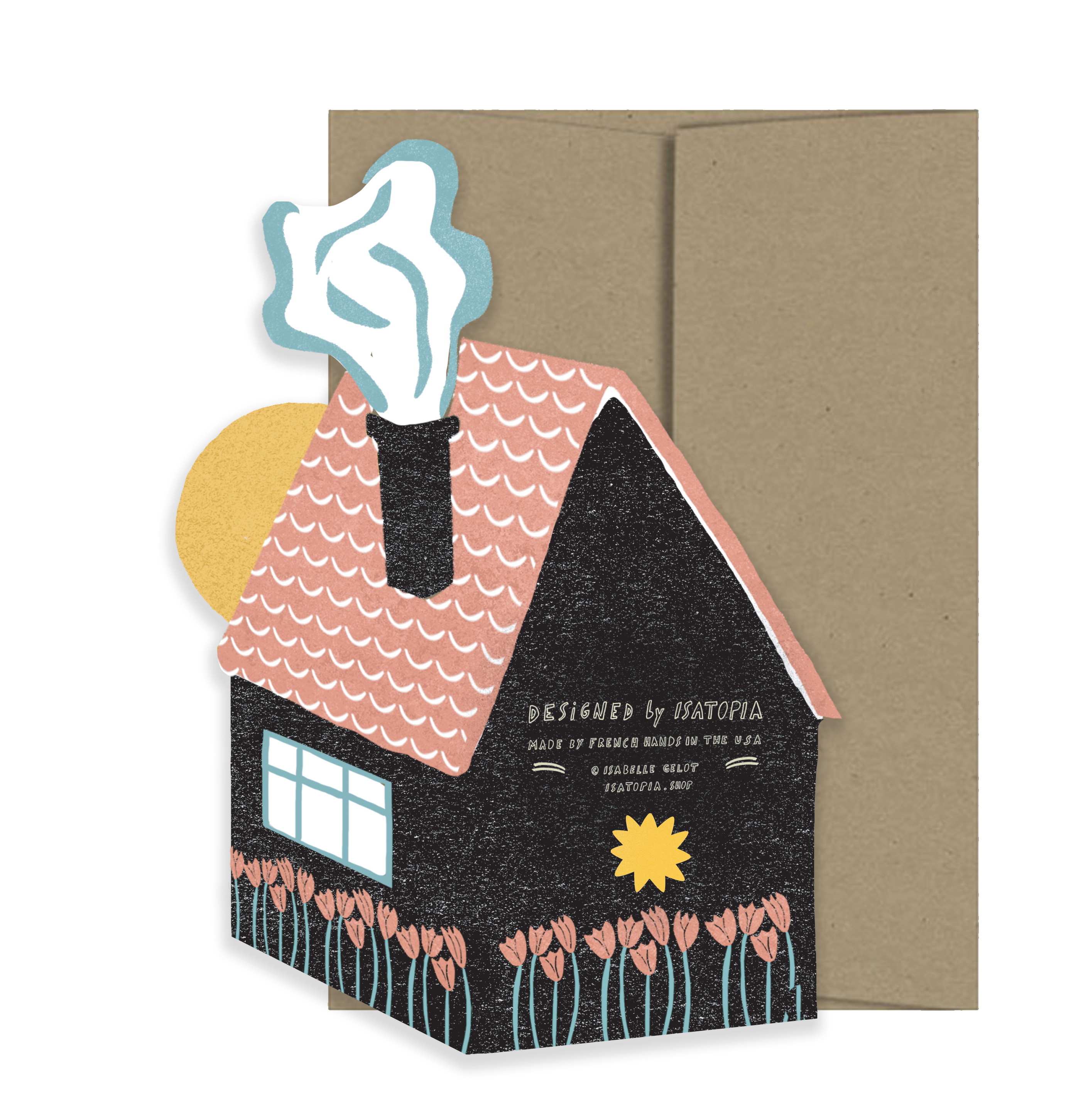 Folk Home - Die Cut Card