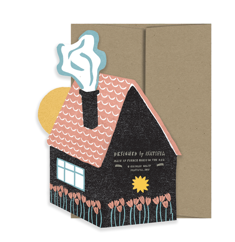 Folk Home - Die Cut Card-zoom-