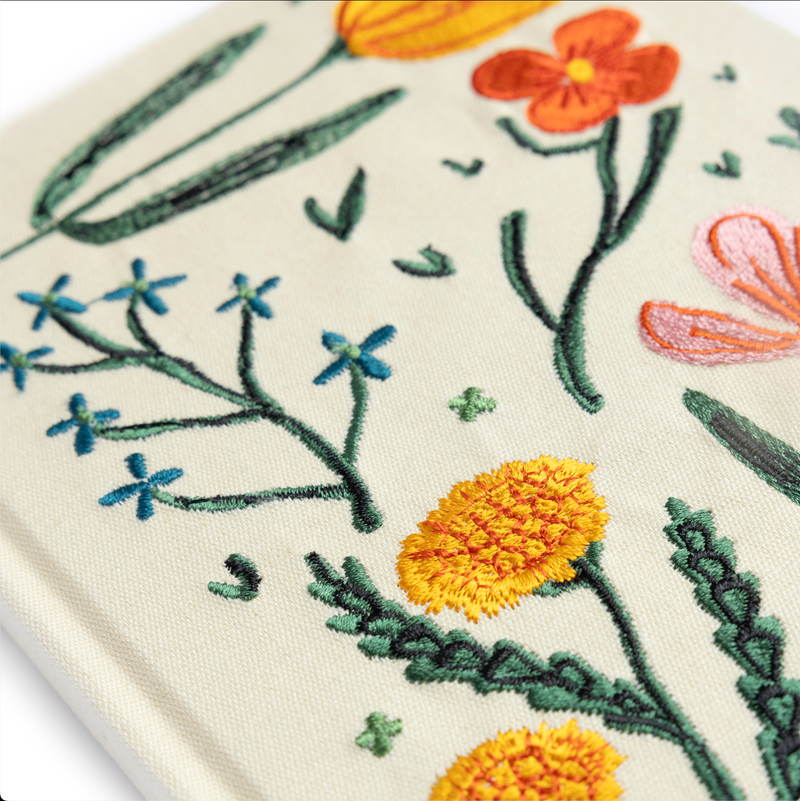 Embroidered Journal - Floral-zoom-