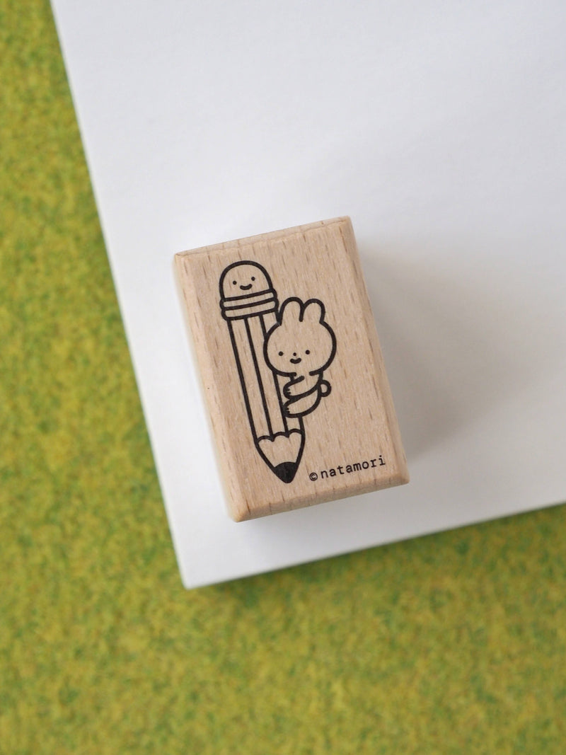 Bunny Pencil Rubber Stamp-zoom-