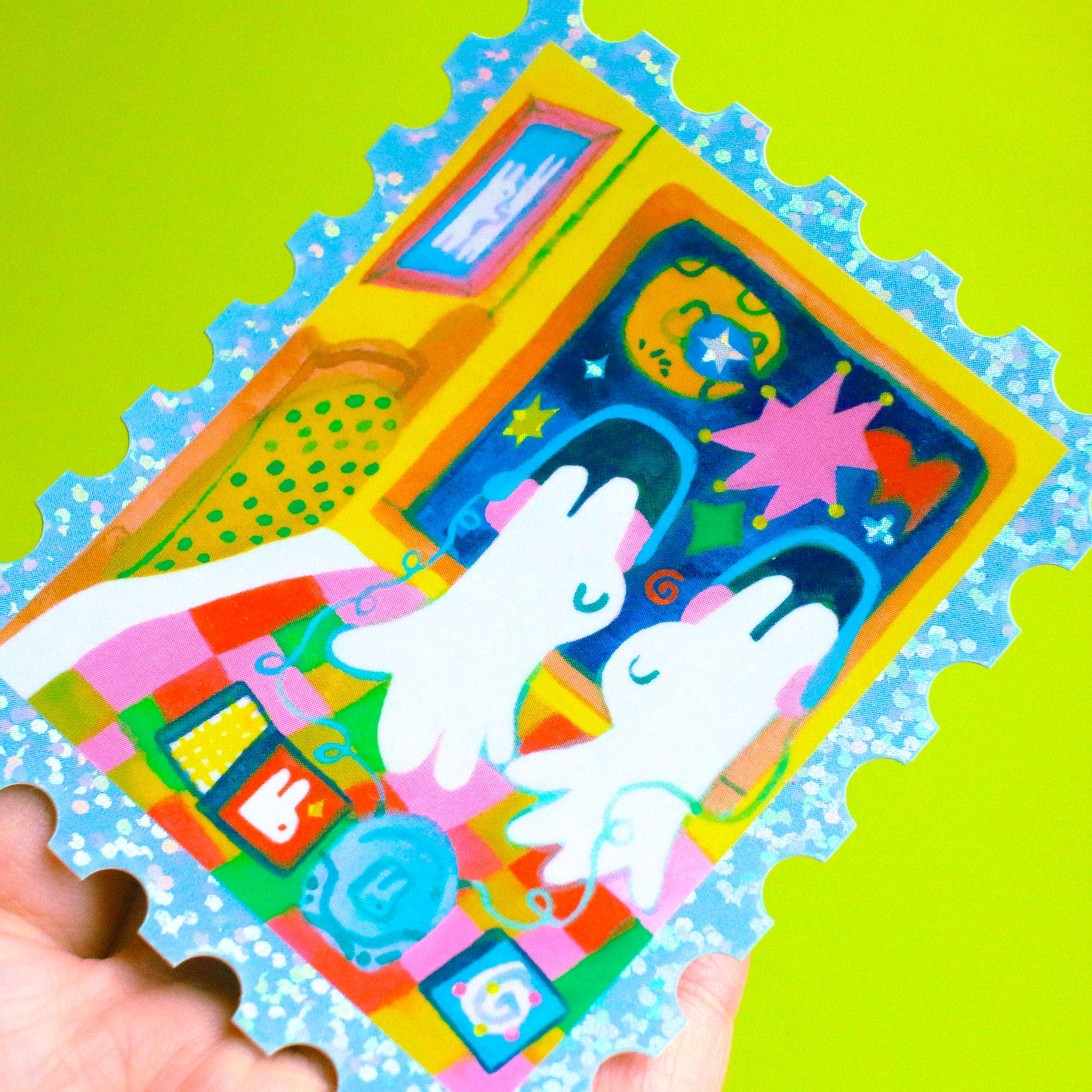 'Listening to Our Playlist' Glitter Vinyl Sticker-zoom-2