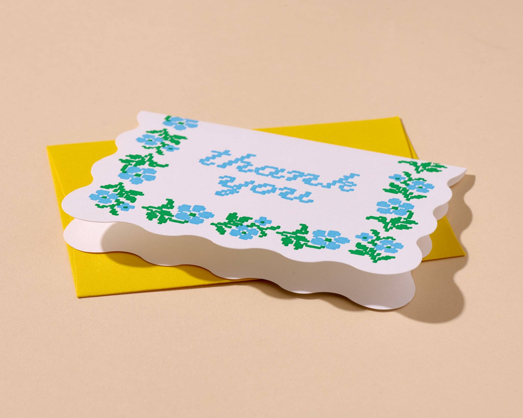 Letterpress Thank You Notecards Box Set —Floral Crossstitch-zoom-4
