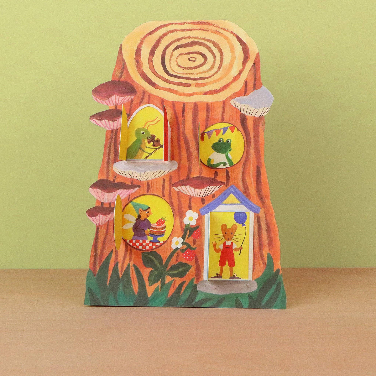 Little Log House 3D Die-Cut Greeting Card