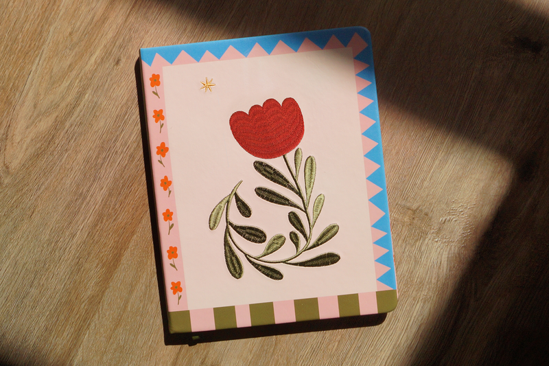 Star Tulip Embroidered Hardcover Sketchbook-zoom-