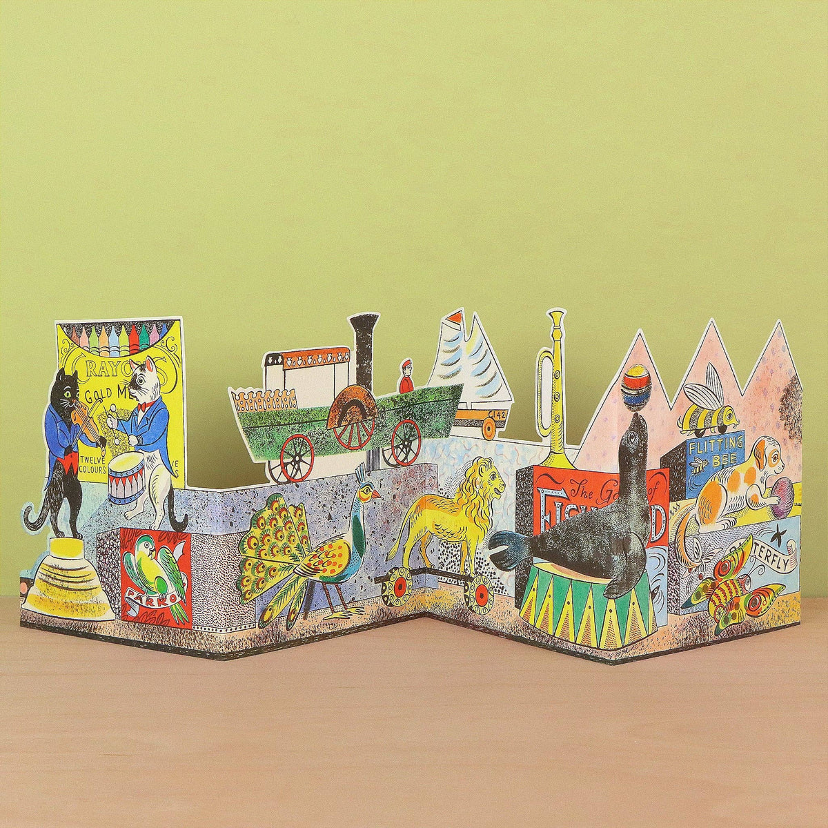 Tin Toys, Cats To Dogs 3D Die-Cut Greeting Card