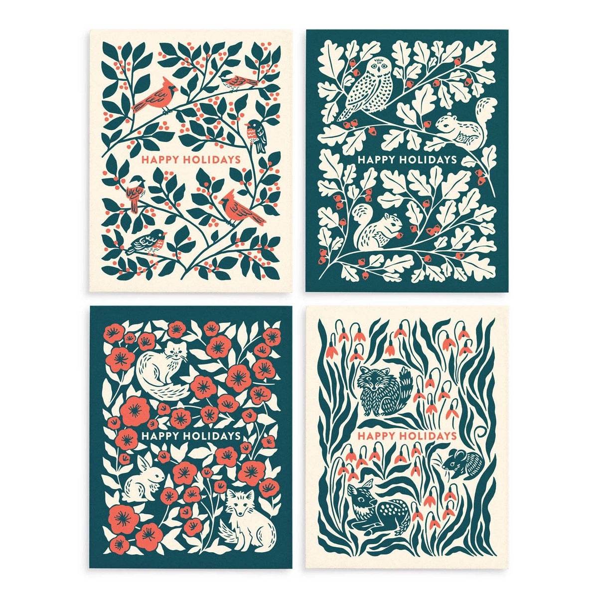 Woodland Animal Christmas Greeting Card Set: Boxed Set of 8-1