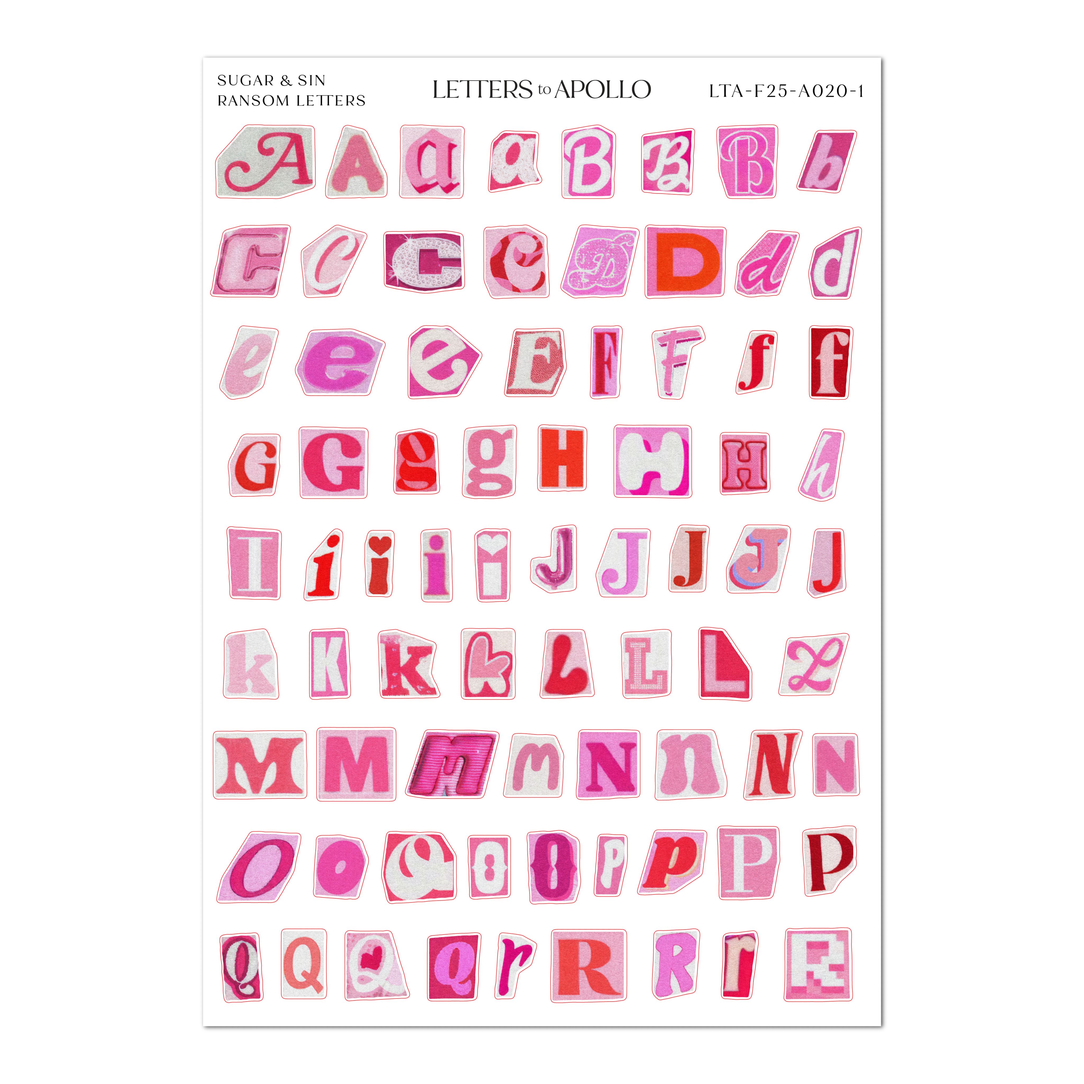 SUGAR & SIN RANSOM LETTERS