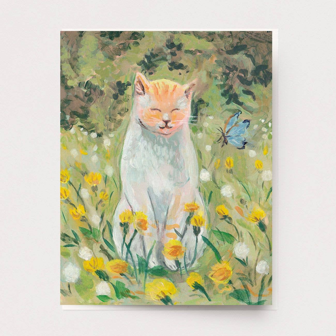Dandelion Cat Card