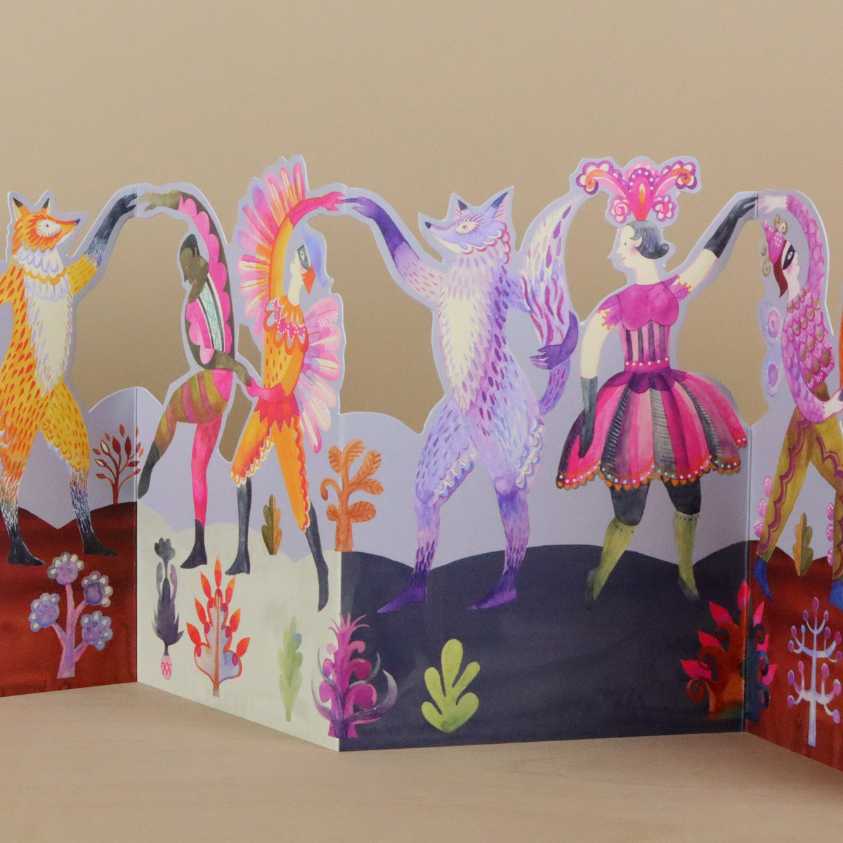 Carnival Dancers 3D Die-Cut Greeting Card-zoom-3