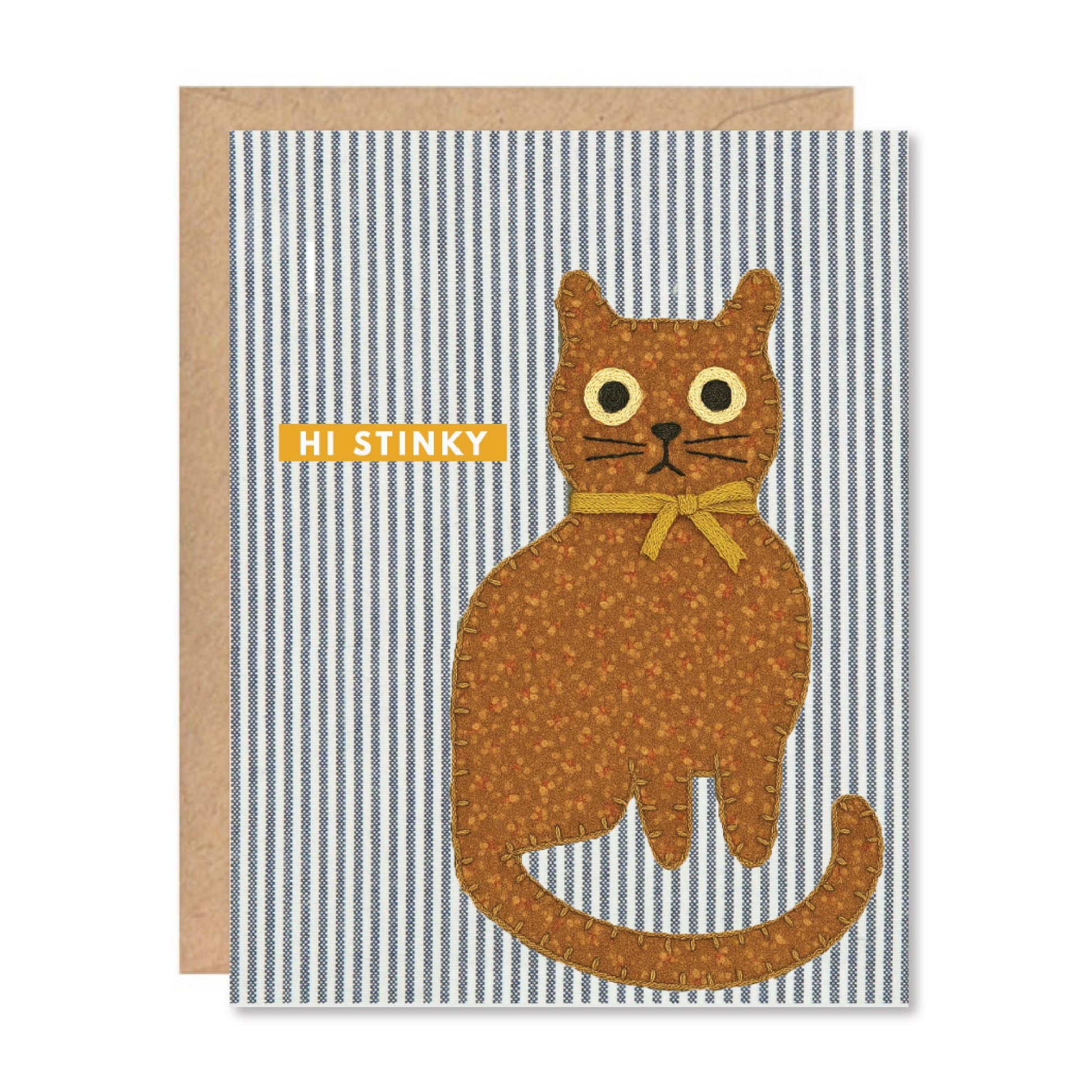 Greeting Card - "Hi Stinky" Orange Cat-1