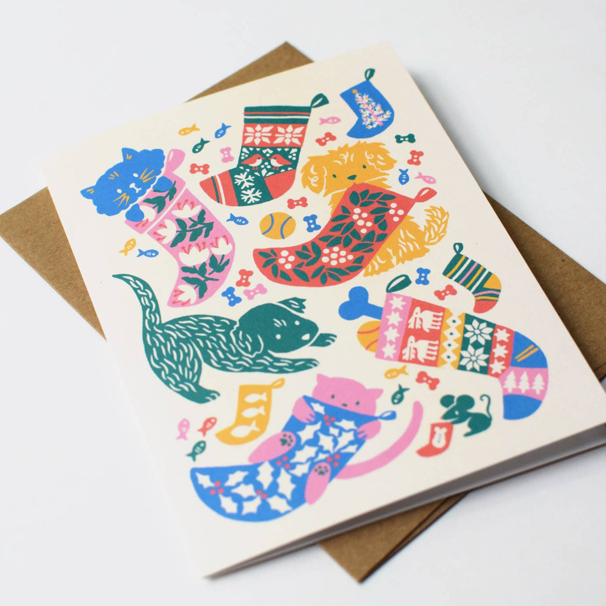 Merry Pets Christmas Greeting Card Set: Boxed Set of 8-5
