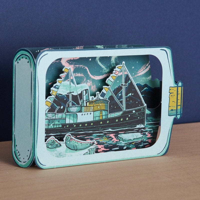 Arctic Nights 3D Die-Cut Greeting Card-zoom-