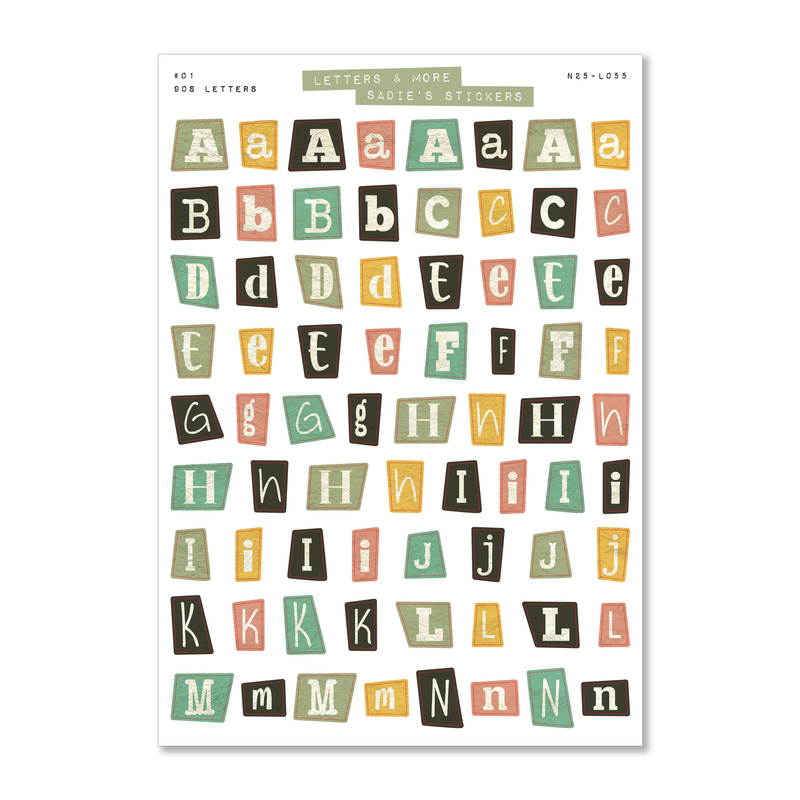 90s Letter Set • Letters & More Sticker Set-zoom-