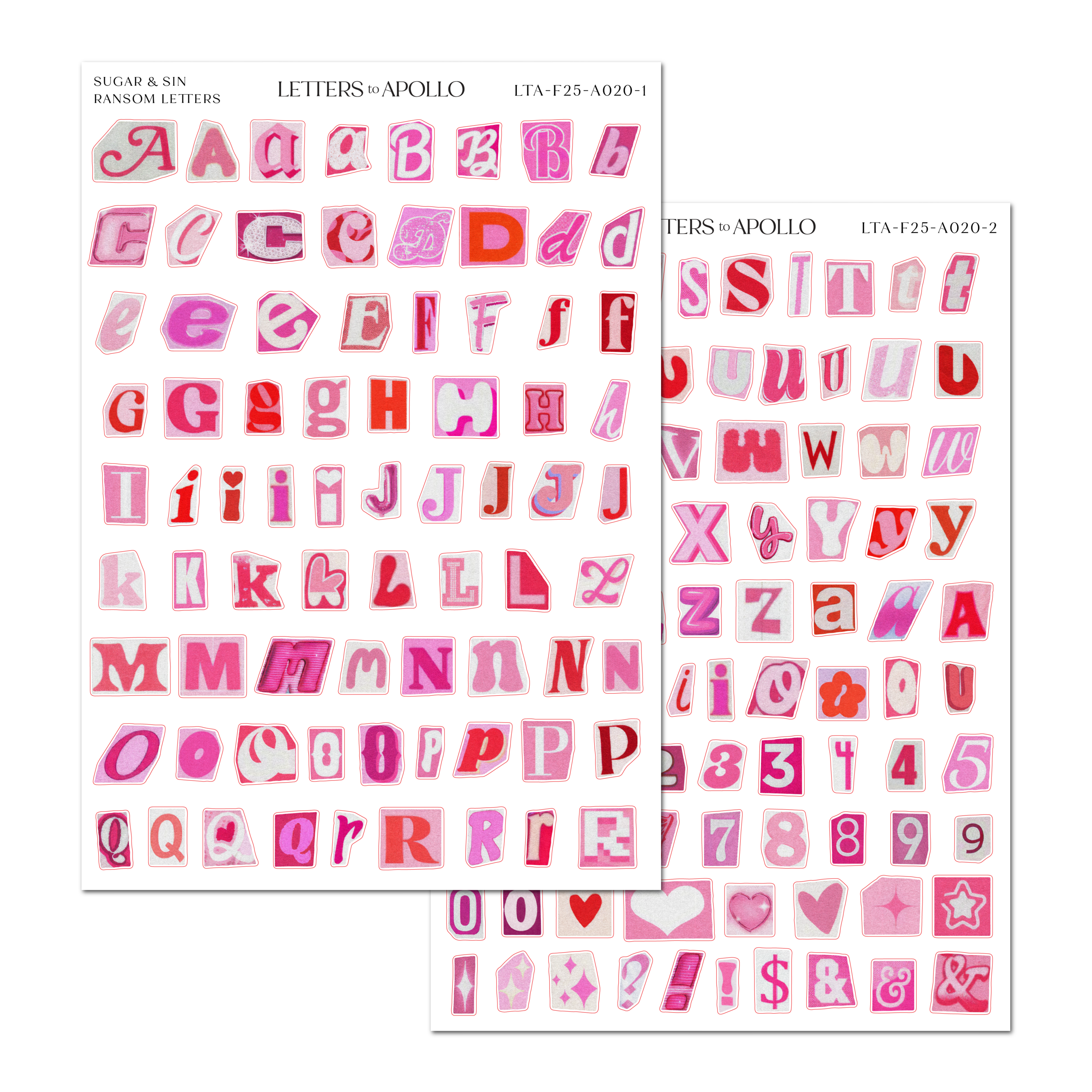 SUGAR & SIN RANSOM LETTERS
