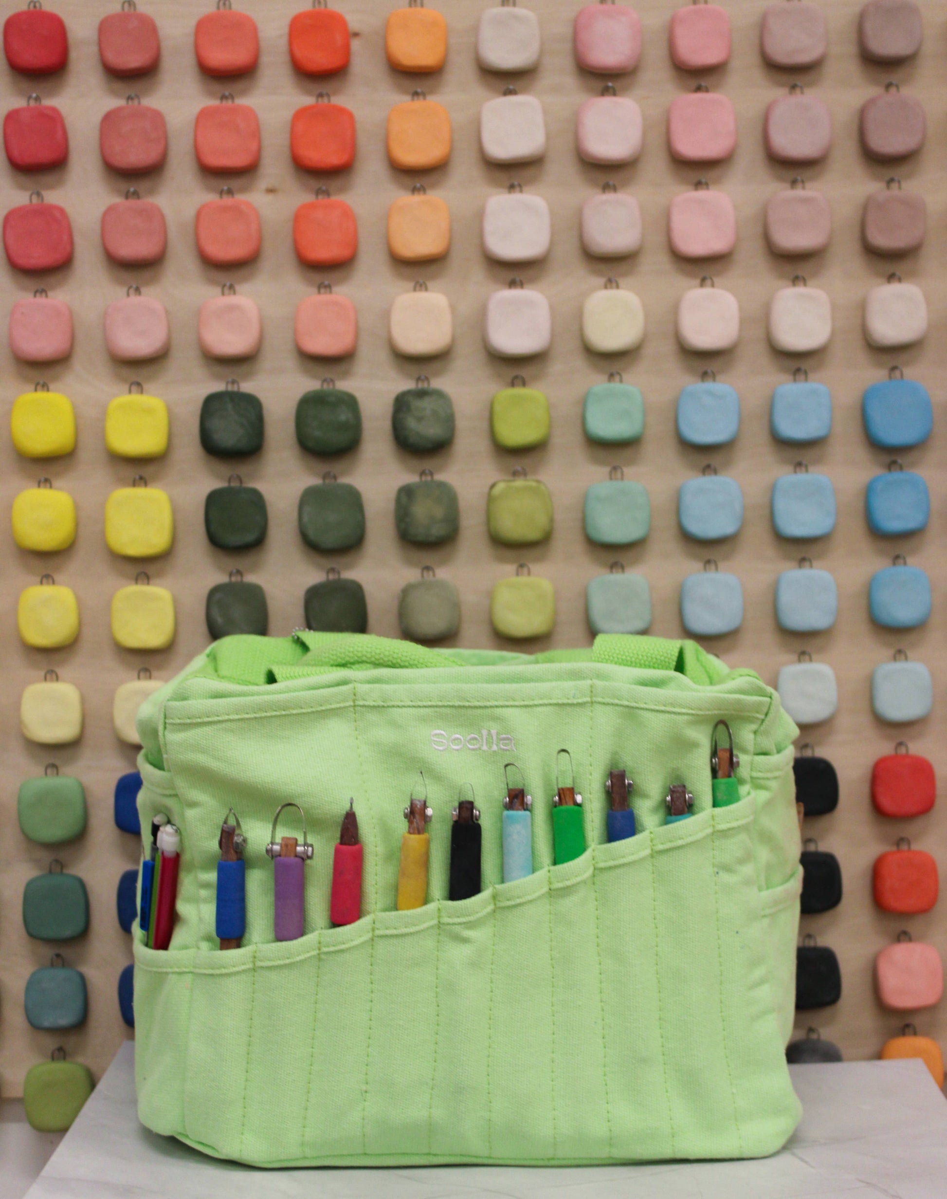 Soolla Studio Artist Bag, Lime Drip, Stationary Bag-6