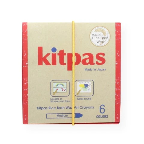 Kitpas Rice Bran Wax Art Crayons - 6 Colors-zoom-1
