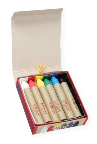 Kitpas Rice Bran Wax Art Crayons - 6 Colors-zoom-