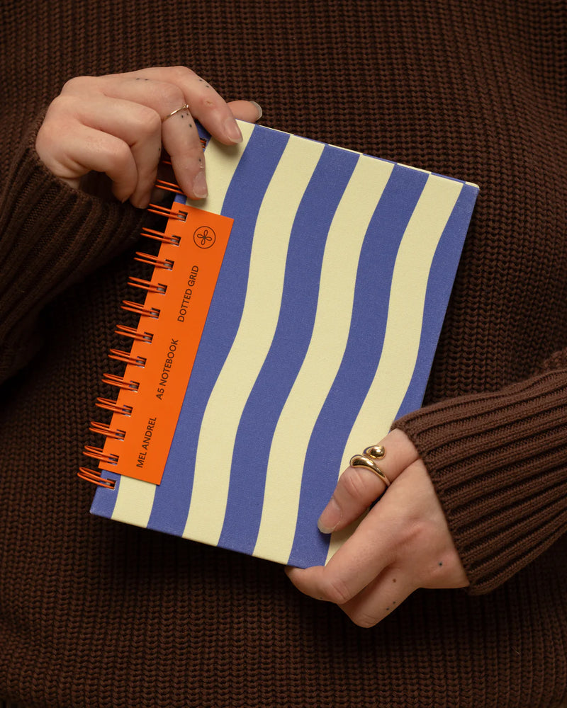 Mediterranean Stripes A5 Dot Grid Notebook-zoom-